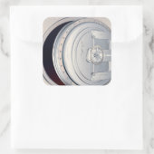 Bankkluis gebarsten vierkante sticker (Tas)