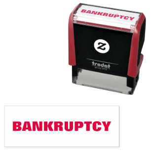 BANKRUPTCY Business Default Red Self-Inking Stamp Zelfinktende Stempel