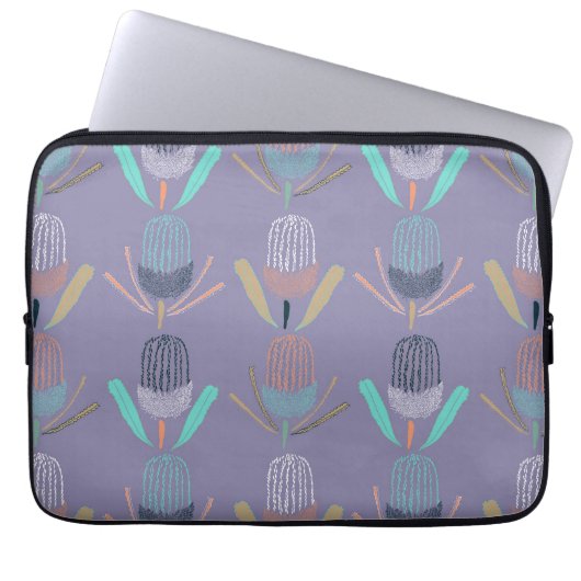 Banksia Lilac Laptop Sleeve (Voorkant)