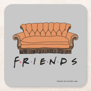 Bankstel van FRIENDS™ Vierkante Kartonnen Onderzetter
