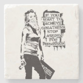 Banksy Als je grootheid zwart wilt bereiken Stenen Onderzetter (Voorkant)