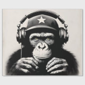 Banksy DJ Monkey Gorilla Chimp Art Print Cadeaupapier (Vlak)