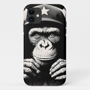Banksy DJ Monkey Gorilla Chimp Art Print iPhone 11 Hoesje
