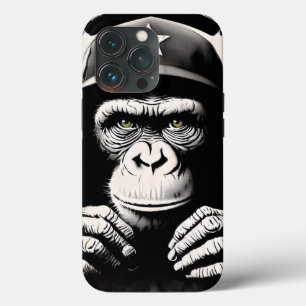 Banksy DJ Monkey Gorilla Chimp Art Print iPhone 13 Pro Hoesje
