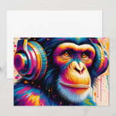 Banksy DJ Monkey Gorilla Chimp Art Print Kaart (Voorkant / Achterkant)