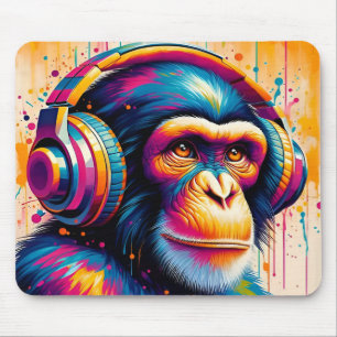 Banksy DJ Monkey Gorilla Chimp Art Print Muismat