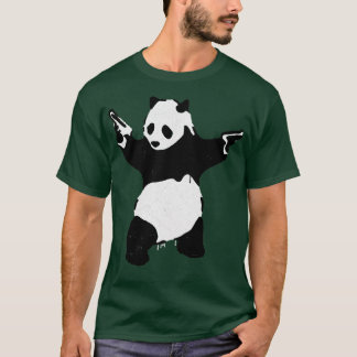 BANKSY Gewapende Panda met Pistolen T-shirt