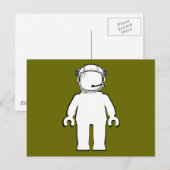 Banksy Style Astronaut Minifig Briefkaart (Voorkant / Achterkant)