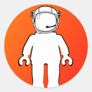 Banksy Style Astronaut Minifig Ronde Sticker