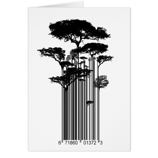 Banksy Style Barcode Trees illustratie (Voorkant)