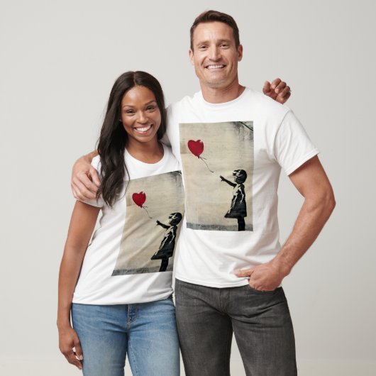 Banksy's meisje met een rode ballon t-shirt (Unisex)