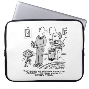 Banktelefoons die vragen om geld te lenen laptop sleeve