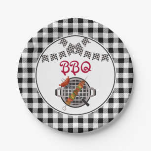 Banner BBQ Party voor zwart-witbundeling Papieren Bordje