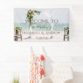 Banner Beach Wedding Arbor Floral Wedding Banner (Insitu)