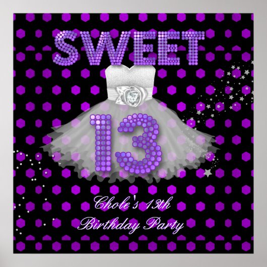 Banner Birthday Sweet 13 Poster (Voorkant)
