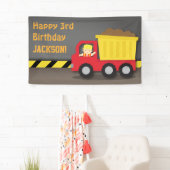 Banner bouwvuilnisbakken Birthday Party (Insitu)