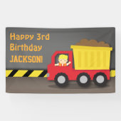 Banner bouwvuilnisbakken Birthday Party (Horizontaal)