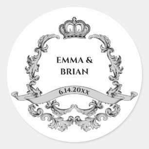 banner Crown crest Ronde Sticker
