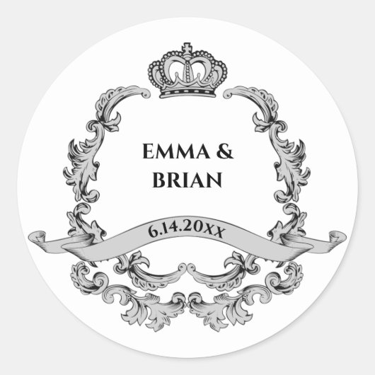 banner Crown crest Ronde Sticker (Voorkant)