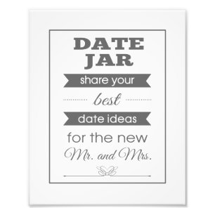 Banner Date Jar Weddenschap Foto afdrukken - grijs Afdruk