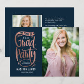 Banner EDITABLE COLOR Afstuderen Invitation Aankondiging (Voorkant / Achterkant)