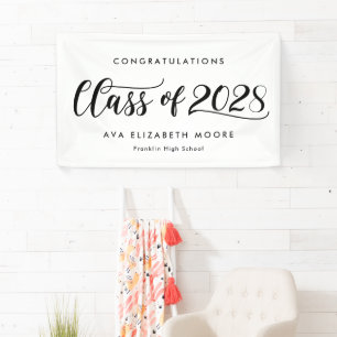Banner EDITABLE KLEURENKLEUR Afstuderen, stijlvol