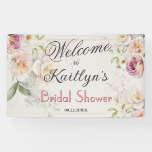 BANNER Elegante Bruiloft met Bloemen Welkom Shower