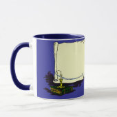 banner en boek met kaarsvormige Sjabloon Mok (Links)