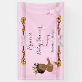 Banner Ethnic Princess Baby shower Roze Goud (Verticaal)