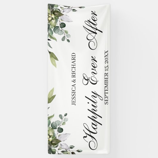 Banner Eucalyptus Waterverf bruiloft (Verticaal)