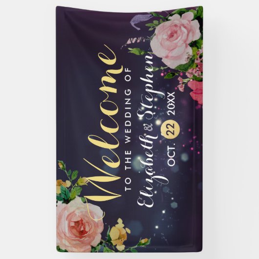 Banner Floral Paars Sparkle String Light (Verticaal)