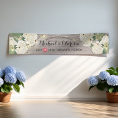 Banner Flowers en String Lights Rustic Wood