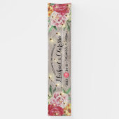 Banner Flowers en String Lights Rustic Wood (Verticaal)