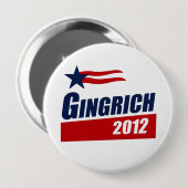 Banner GINGRICH 2012 Ronde Button 4,0 Cm (Voorkant /achterkant)