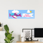 Banner Girl Birthday Banner Poster (Thuiskantoor)