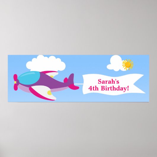 Banner Girl Birthday Banner Poster (Voorkant)