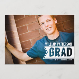 Banner Grad Guy Photo Graduation Party Invitation
