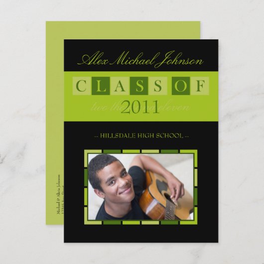 Banner Graduation Faire-part Postcard (chaux) (Devant / Derrière)