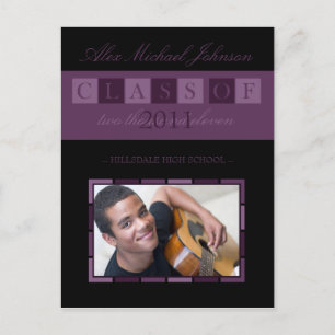 Banner Graduation Faire-part Postcard (violet)