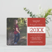 Banner Klas van elk jaar Rode afstudeeruitnodiging Aankondiging (Staand voorkant)