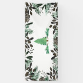 Banner met dennenappels en takken van Rustic Pines (Verticaal)