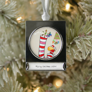 Banner Ornament Elf Santa Candy Cane Verzilverd Banner Ornament