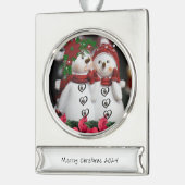 Banner Ornament Sneeuwman Verzilverd Banner Ornament (Links)