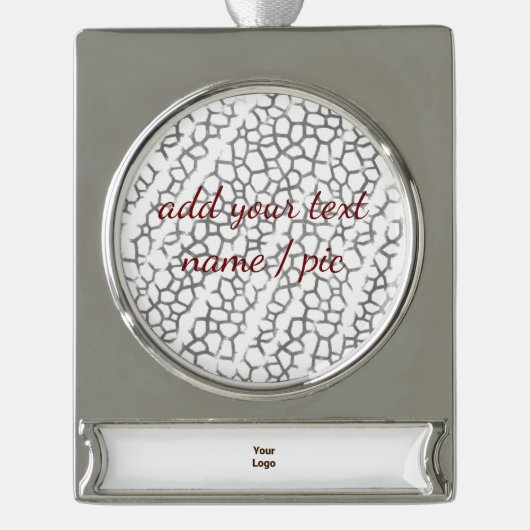 Banner Ornament Verzilverd Banner Ornament (Voorkant)