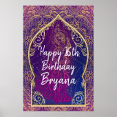 Banner Paarse en goudMarokkaanse danspartij Poster (Voorkant)