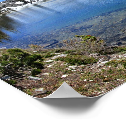 Banner Peak en het bergmeer - Sierra Nevada Poster (Hoek)