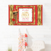 Banner Prince Baby shower Regal Rood Goud Etnisch (Insitu)