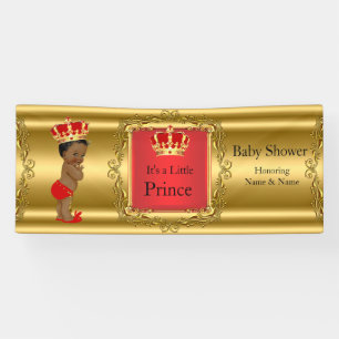 Banner Prince Baby shower Rood Goud Etnisch