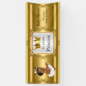 Banner Princess Baby shower Goud Wit Etnisch (Verticaal)