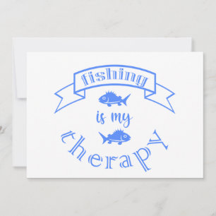 Banner ribbon quote Vissen is mijn therapie Kaart